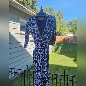 41 Hawthorn, size small, navy blue and white print dress